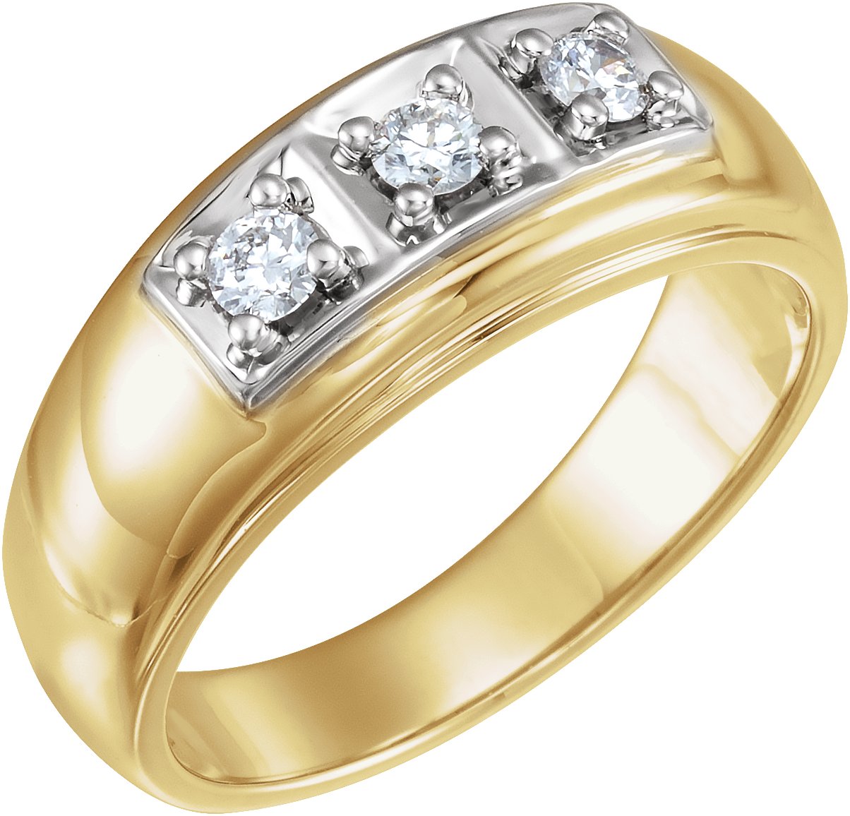 14K Yellow & White 1/3 CTW Diamond Ring