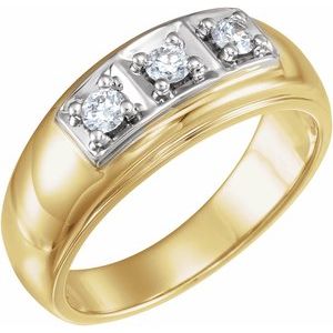 14K Yellow/White 1/3 CTW Natural Diamond Ring