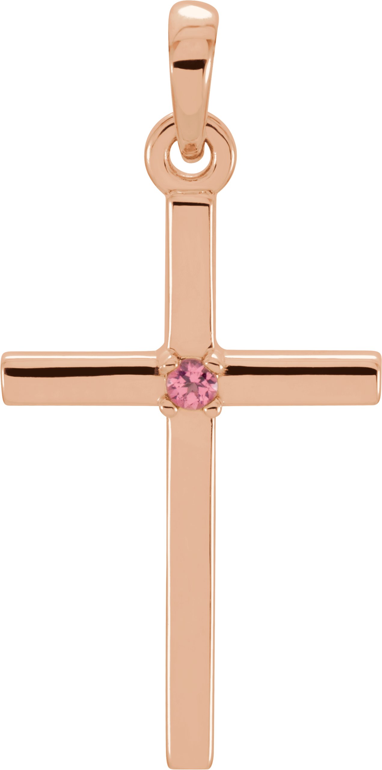 14K Rose 19.2x9 mm Pink Tourmaline Cross Pendant Ref. 13246305