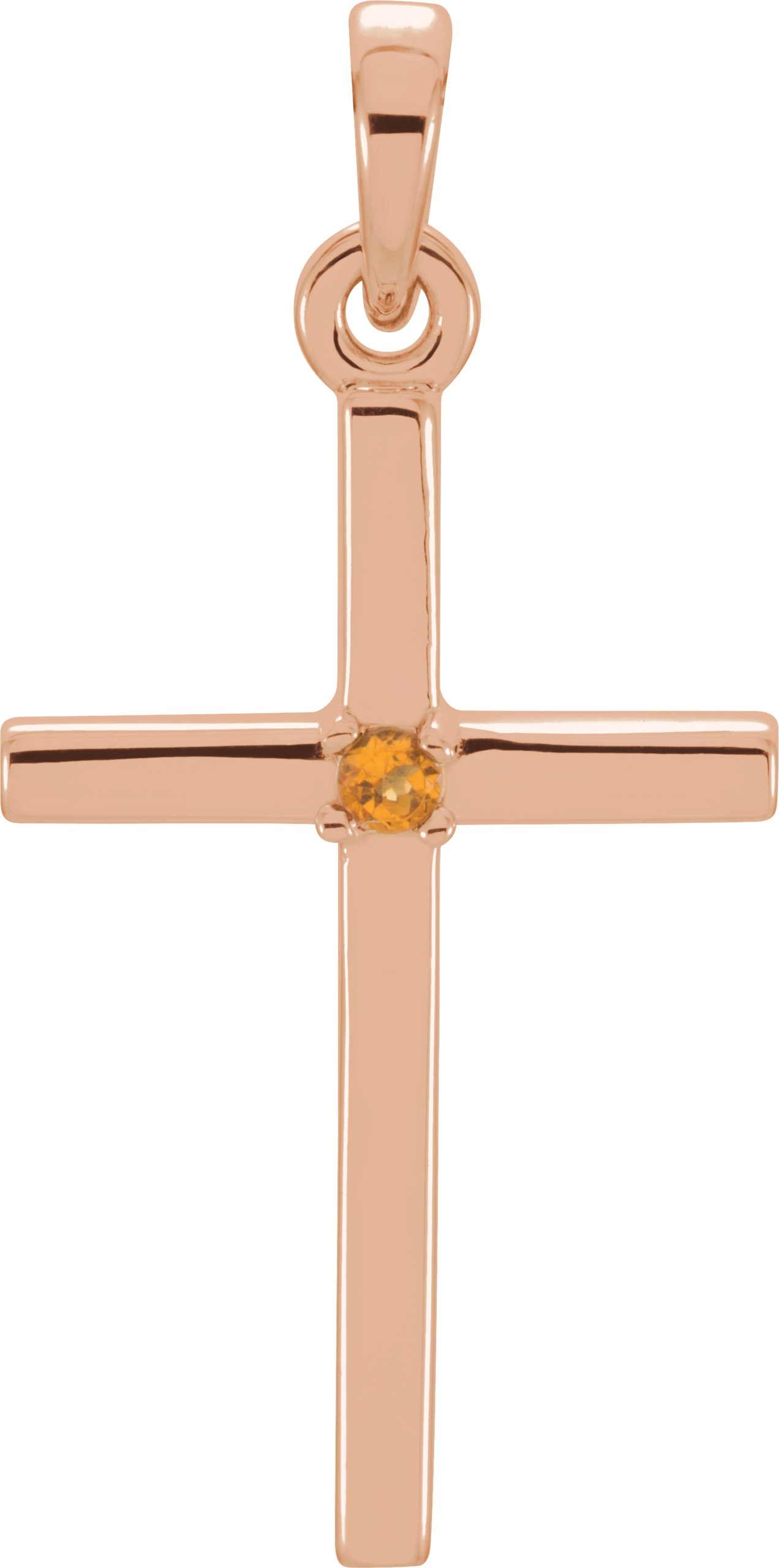 14K Rose 22.65x11.4 mm Citrine Cross Pendant Ref. 13246316