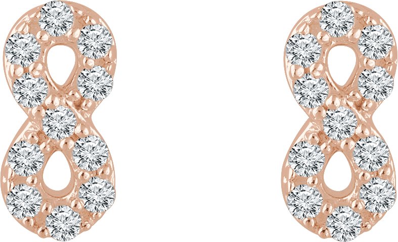 14K Rose 1/6 CTW Diamond Infinity Earrings