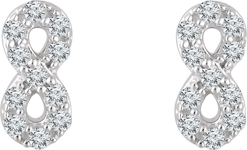 14K White 1/6 CTW Natural Diamond Infinity Earrings