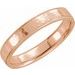 14K Rose 6 mm Flat Band with Hammered Texture & Milgrain Size 8