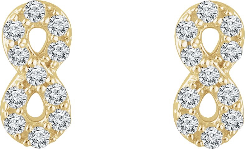 14K Yellow 1/6 CTW Diamond Infinity Earrings