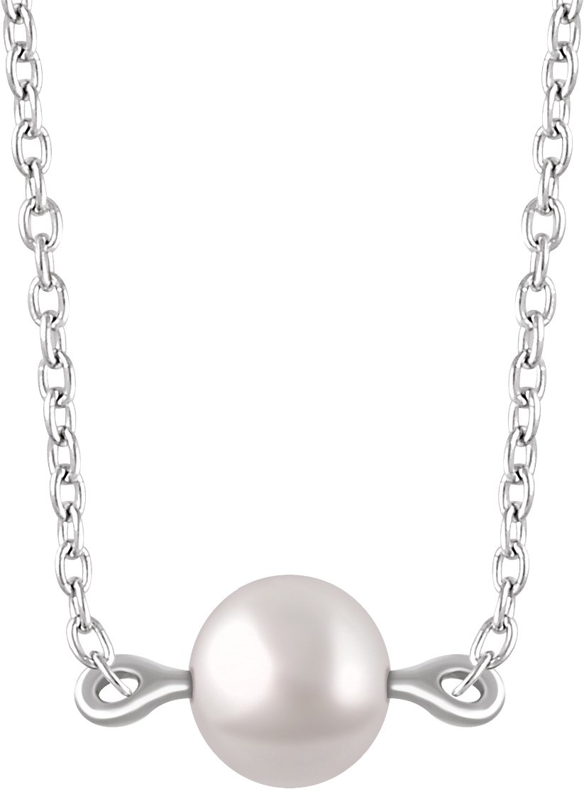 Invisible Wire Freshwater Pearl 18 Necklace With 14kt Gold Clasp 