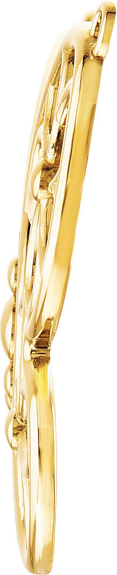 14K Yellow Gold Butterfly & Floral Necklace Center     
