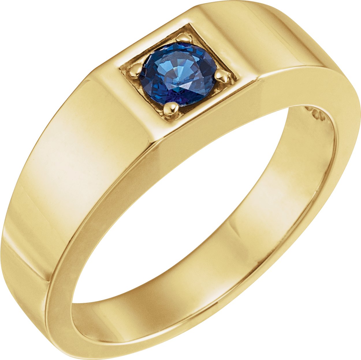 14K Yellow Natural Blue Sapphire Ring