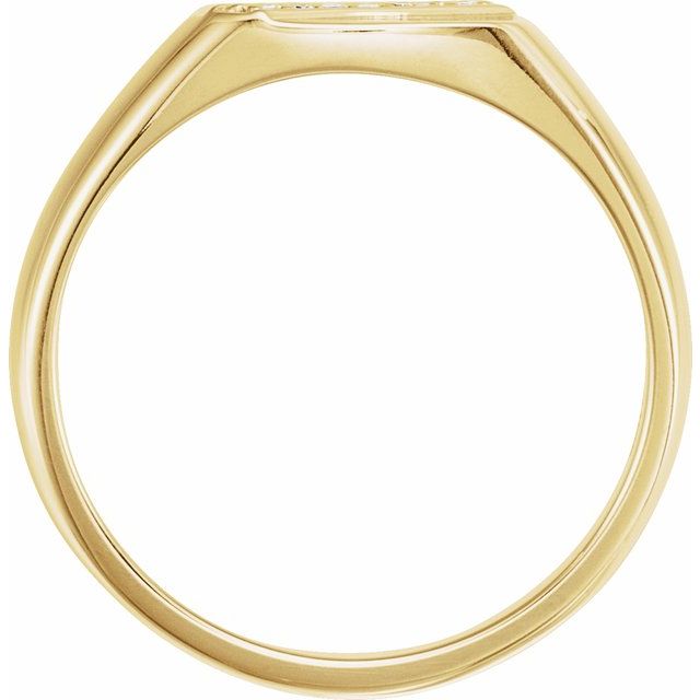 14K Yellow 1/10 CTW Natural Diamond 12 mm Square Signet Ring