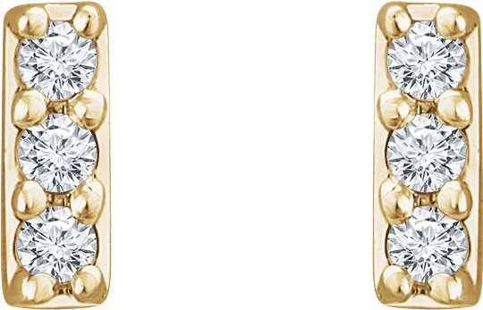 14K Yellow .05 CTW Natural Diamond Bar Earrings