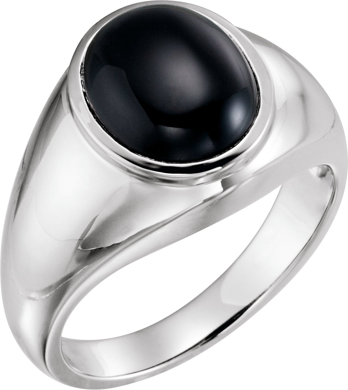 Sterling Silver Natural Black Onyx Ring