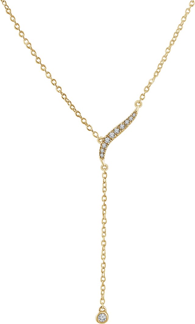 14K Yellow 1/10 CTW Diamond Y 16-18 Necklace 