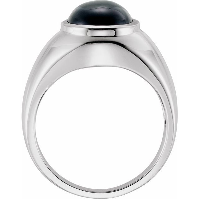 Sterling Silver Natural Black Onyx Men-s Ring
