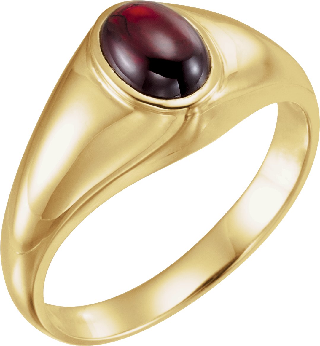 14K Yellow Natural Mozambique Garnet Men-s Ring