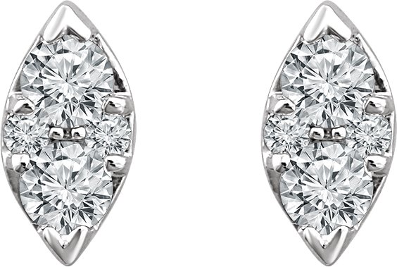 14K White 1/5 CTW Natural Diamond Cluster Earrings