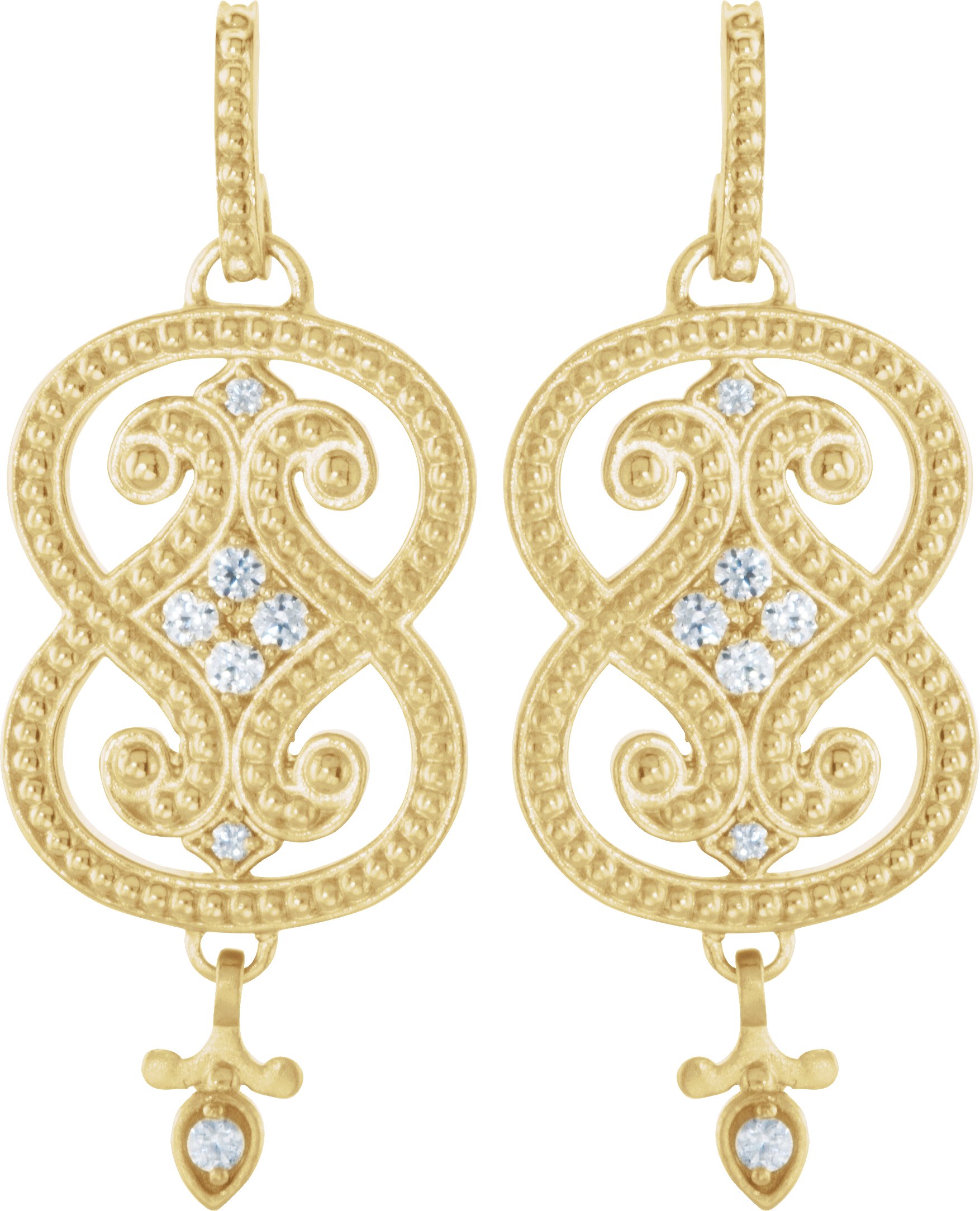 Alternative view of 1/6 CTW Natural Diamond Earrings – 14K Yellow Gold