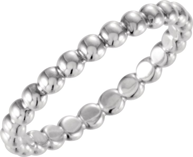 Platinum 2.5 mm Stackable Bead Ring Size 7 Ref 12071860