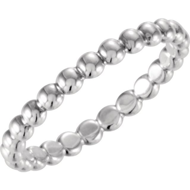 Platinum Beaded Stackable Ring
