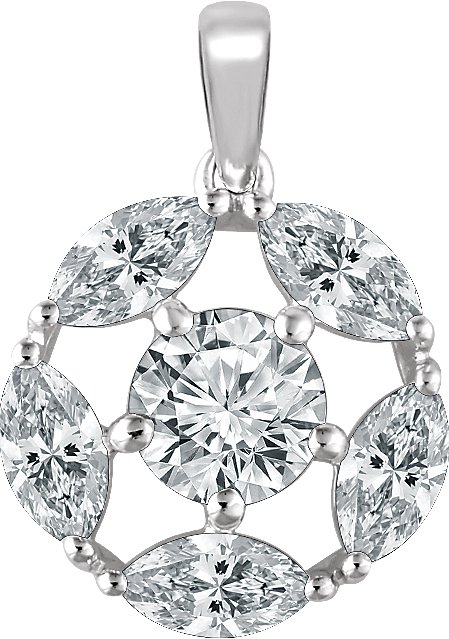 Sterling Silver Imitation White Cubic Zirconia Pendant 