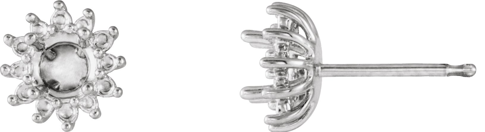 Round 4-Prong Halo-Style Stud Earrings