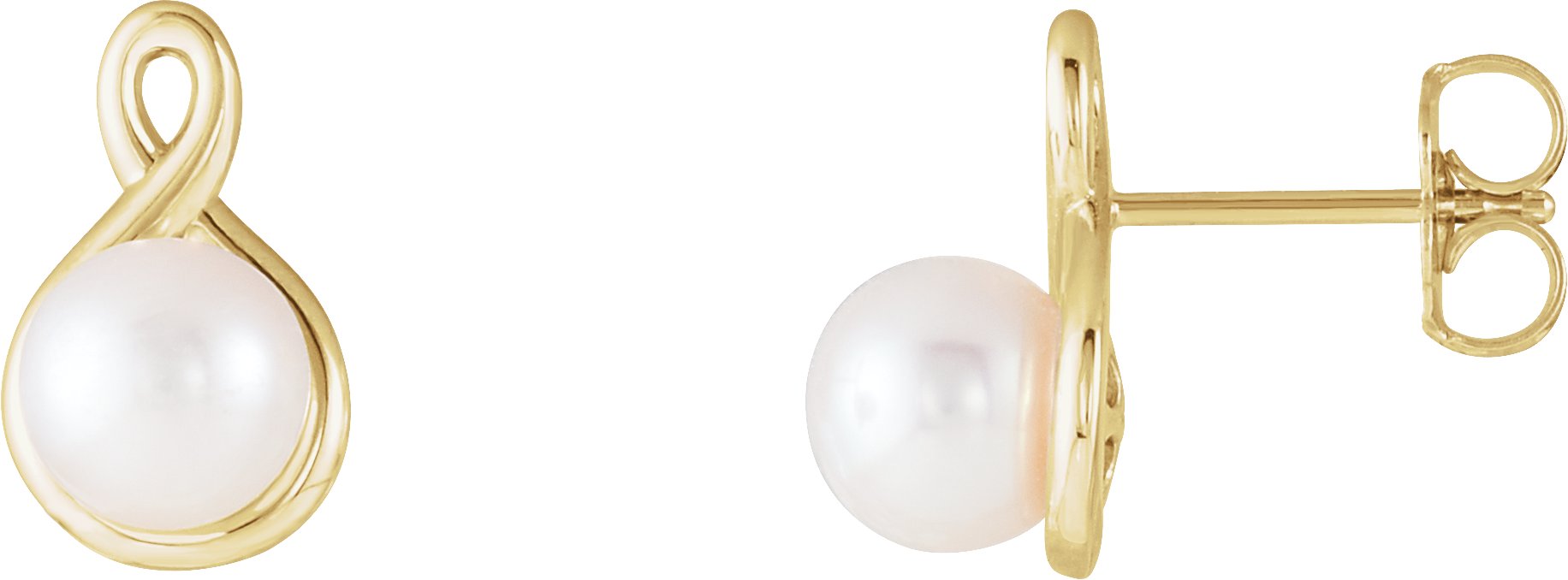 14K Yellow Pearl Earrings Ref. 13410206
