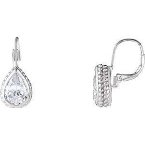 Sterling Silver Imitation White Cubic Zirconia Earrings