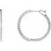 Sterling Silver Imitation Cubic Zirconia Inside-Outside 42 mm Hoop Earrings
