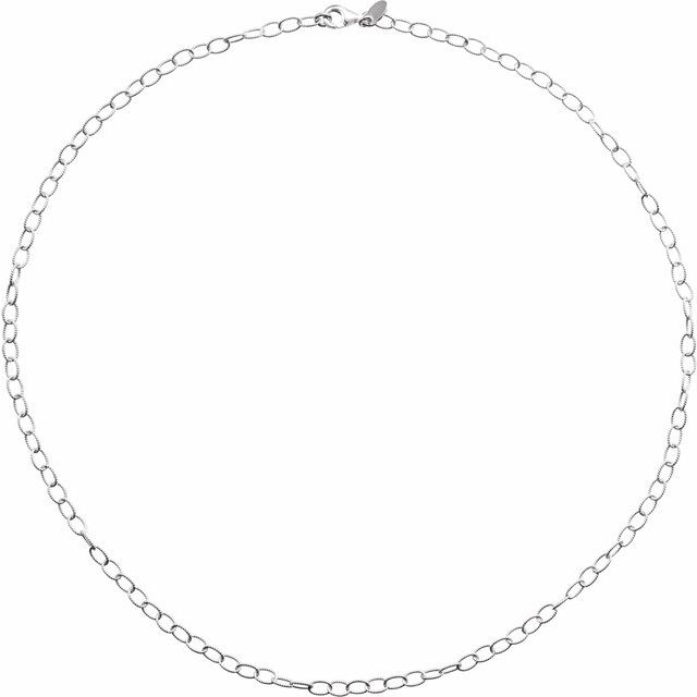 Sterling Silver 3.5 mm Knurled Cable 24 Chain  