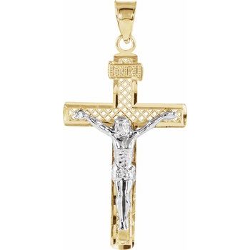 Two Tone Crucifix Pendant 25.5 x 16mm Ref 594581