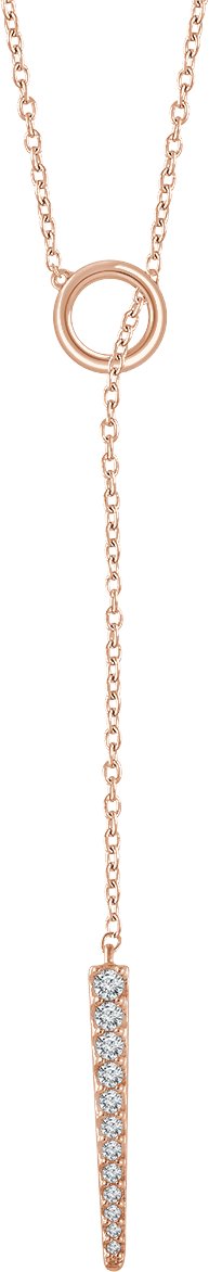 14K Rose 1/6 CTW Diamond Circle & Bar Y 16-18 Necklace 