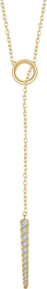 14K Yellow 1/6 CTW Diamond Circle & Bar Y 16-18 Necklace 