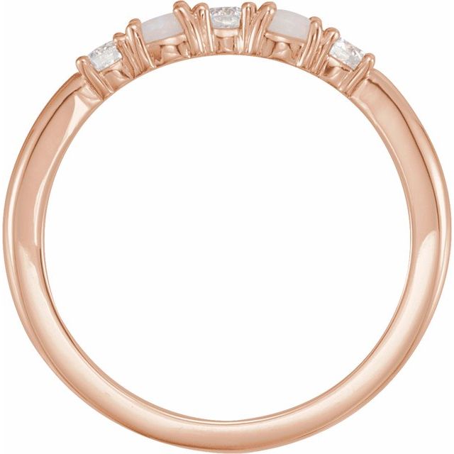 14K Rose Natural Opal & 1/5 CTW Natural Diamond Stackable Ring  