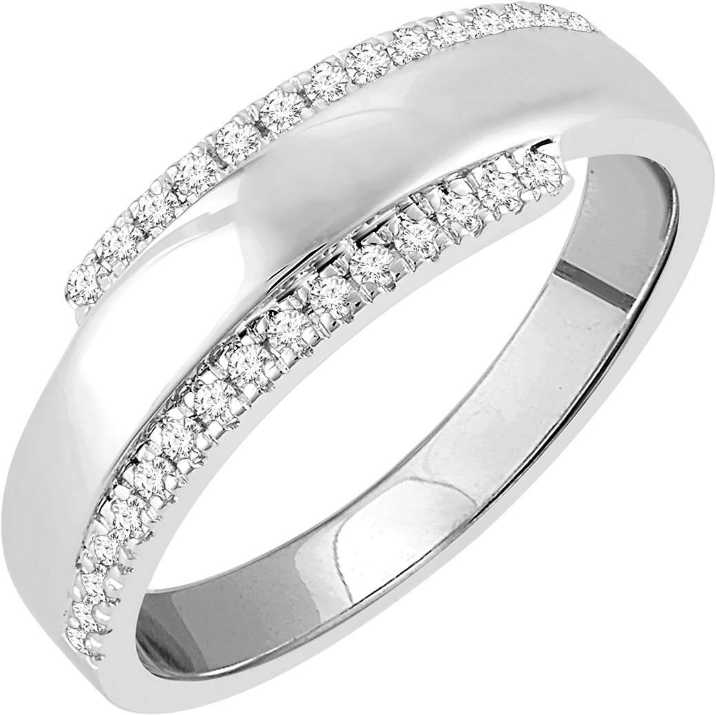 14K White 1/5 CTW Diamond Bypass Ring