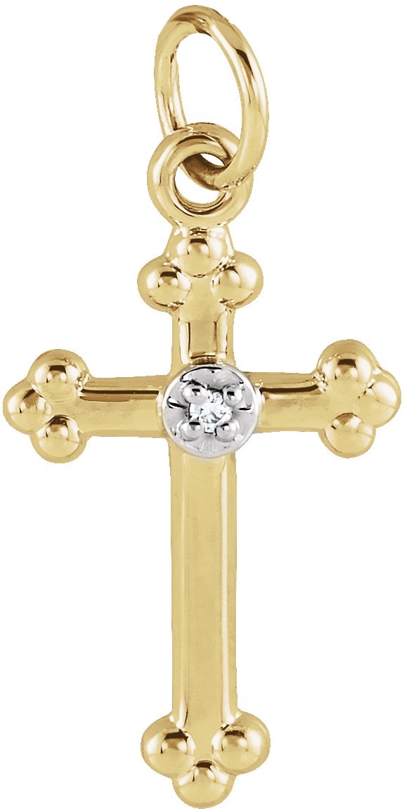 Cross Pendant with Diamond 14 x 11mm .005 CTW Ref 753554