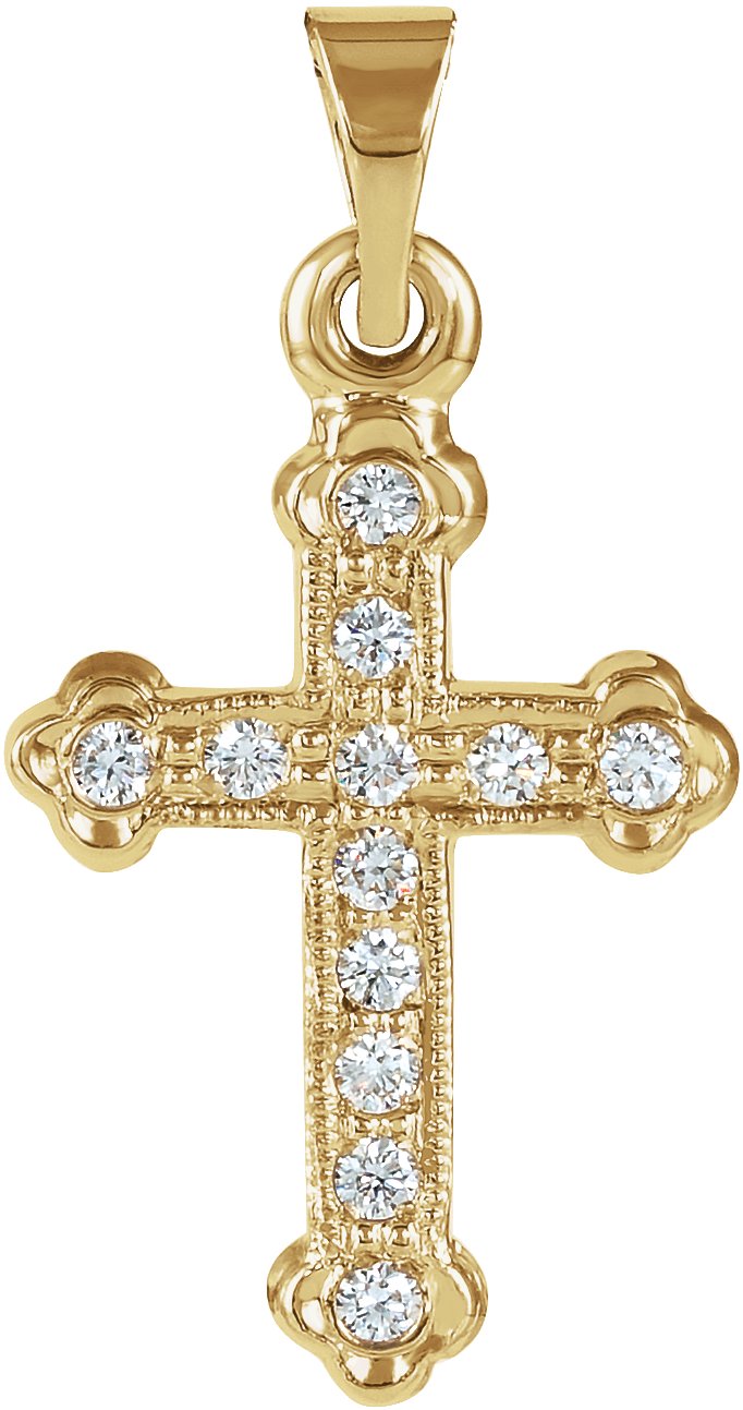 Cross Pendant with Diamond 16 x 11.5mm .02 CTW Ref 267445