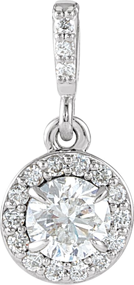 Platinum 3/8 CTW Natural Diamond Halo-Style Pendant 