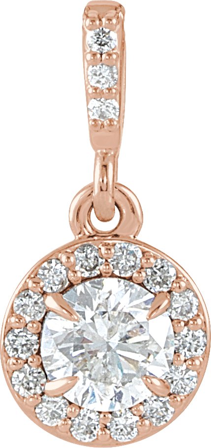 14K Rose Gold 3/8 CTW Natural Diamond Halo-Style Pendant 