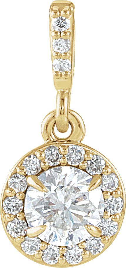 14K Yellow 3/8 CTW Lab-Grown Diamond Halo-Style Pendant