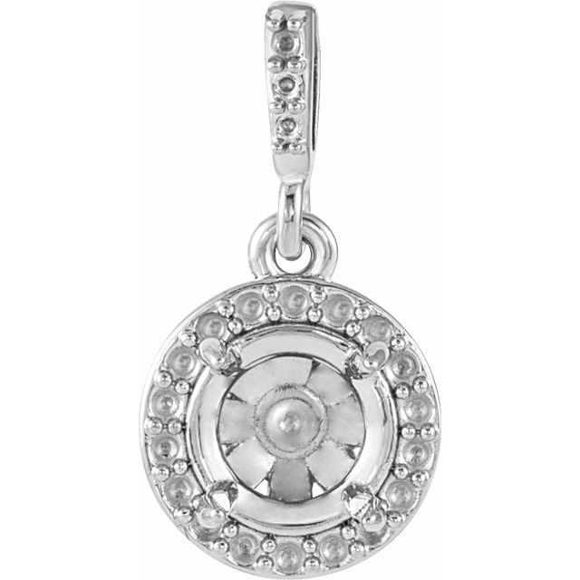 Sterling Silver 6 mm Round Halo-Style Pendant Mounting