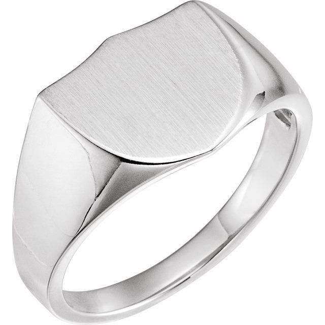 Sterling Silver 14 mm Shield Signet Ring