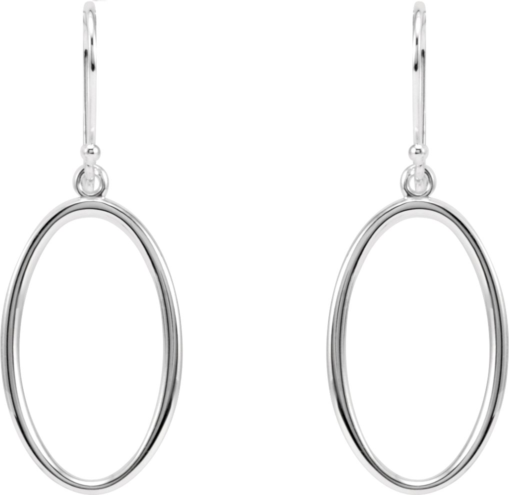 Sterling Silver Oval Dangle Earrings