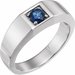 14K White Sapphire Men-s Ring