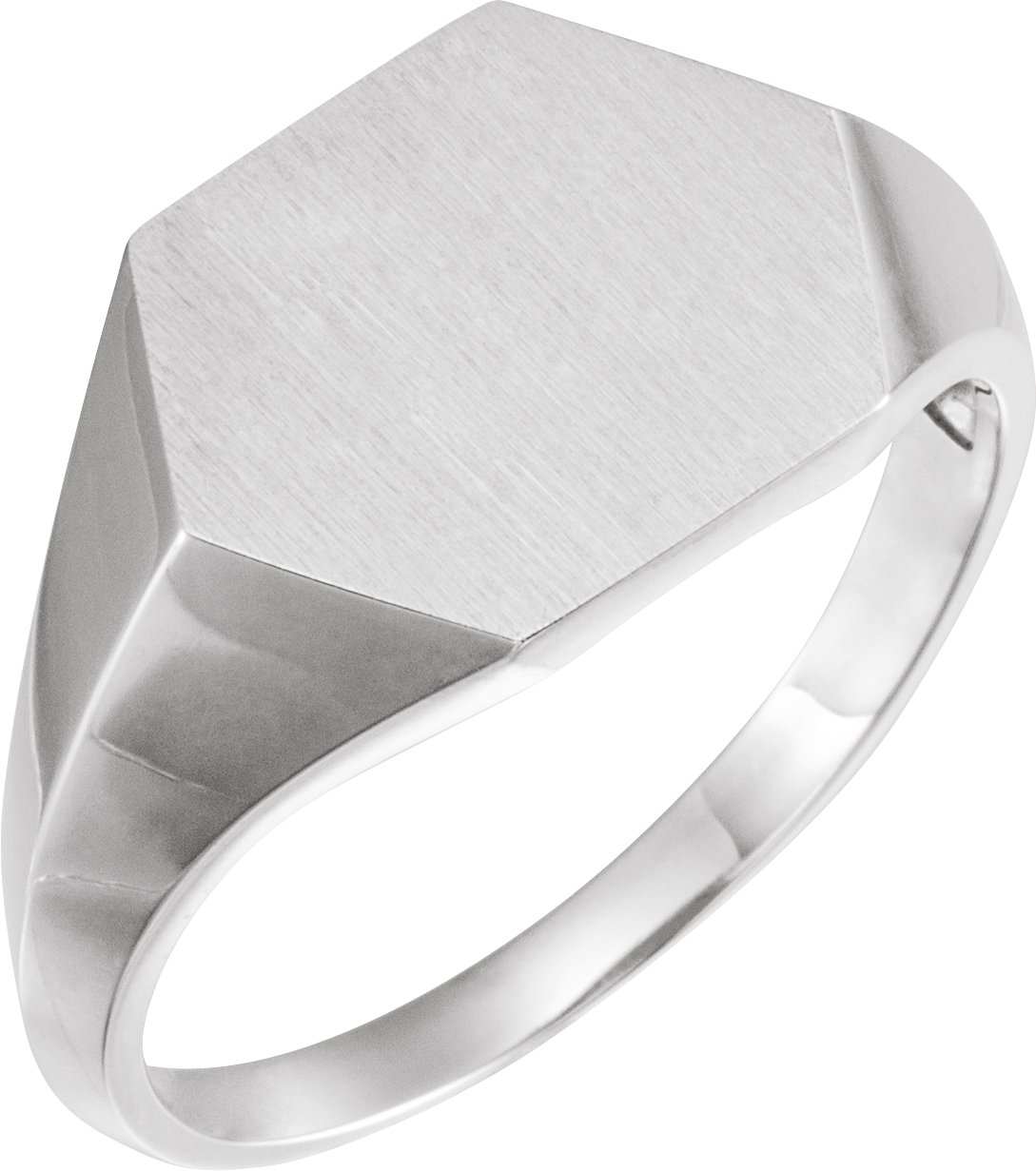 Sterling Silver 14 mm Hexagon Signet Ring