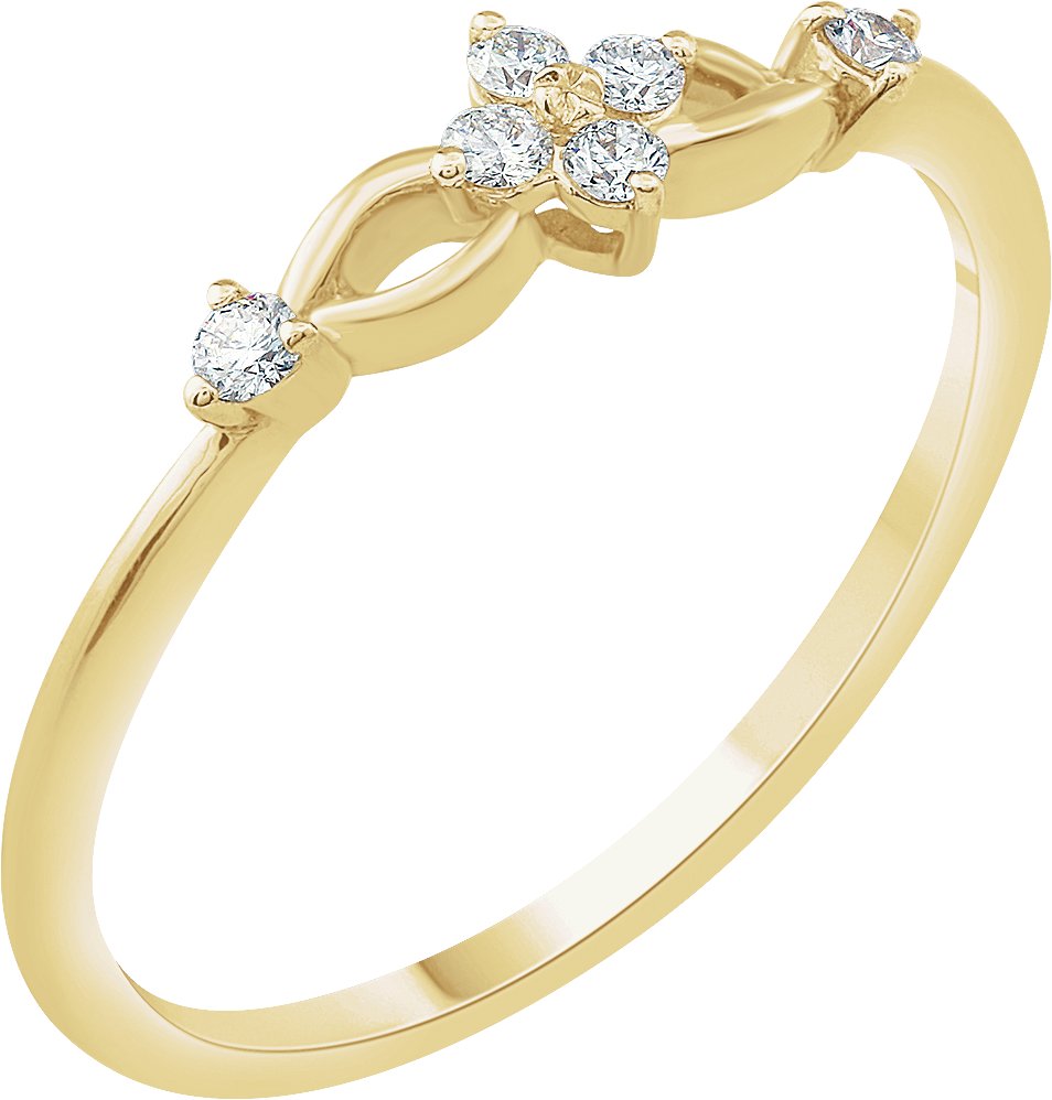 14K Yellow 1/10 CTW Diamond Ring