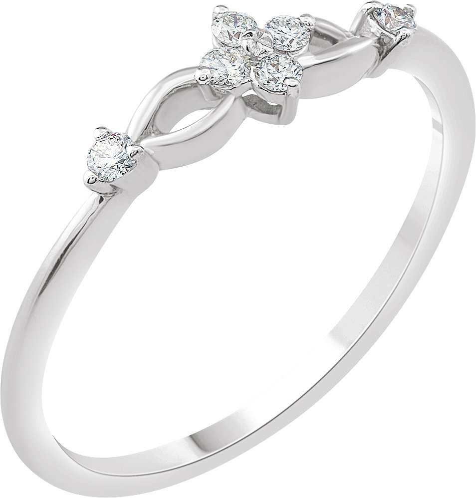 14K White 1/10 CTW Natural Diamond Promise Ring