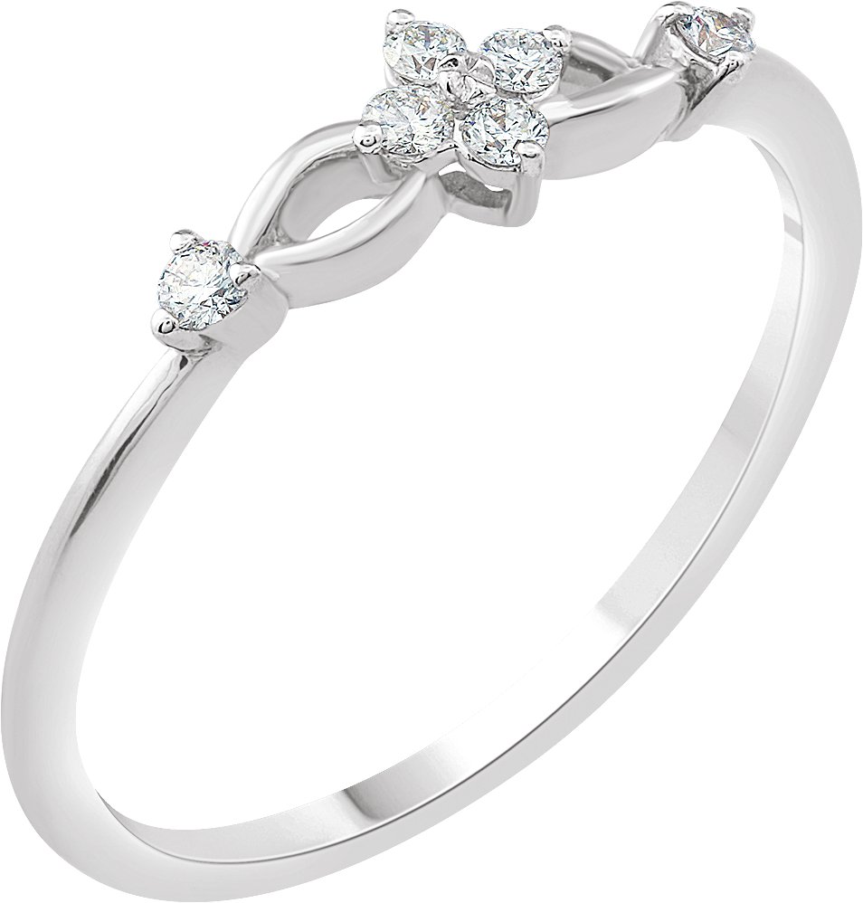 14K White 1/10 CTW Diamond Ring