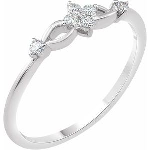 14K White 1/10 CTW Natural Diamond Promise Ring