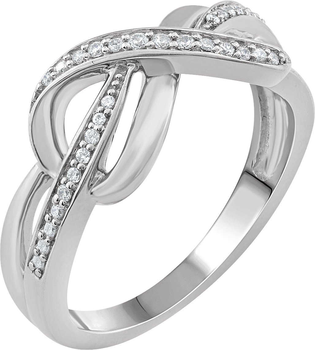 Sterling Silver 1/10 CTW Natural Diamond Infinity-Inspired Ring 