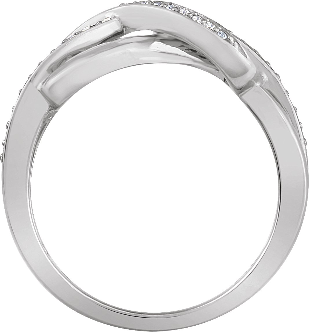 Sterling Silver 1/10 CTW Natural Diamond Infinity-Inspired Ring 