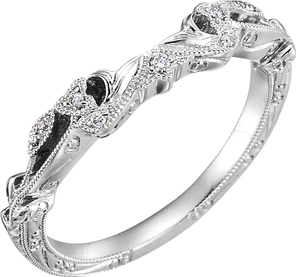 14K White .05 CTW Natural Diamond Matching Band