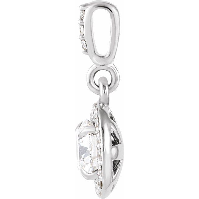 Platinum 3/8 CTW Natural Diamond Halo-Style Pendant 